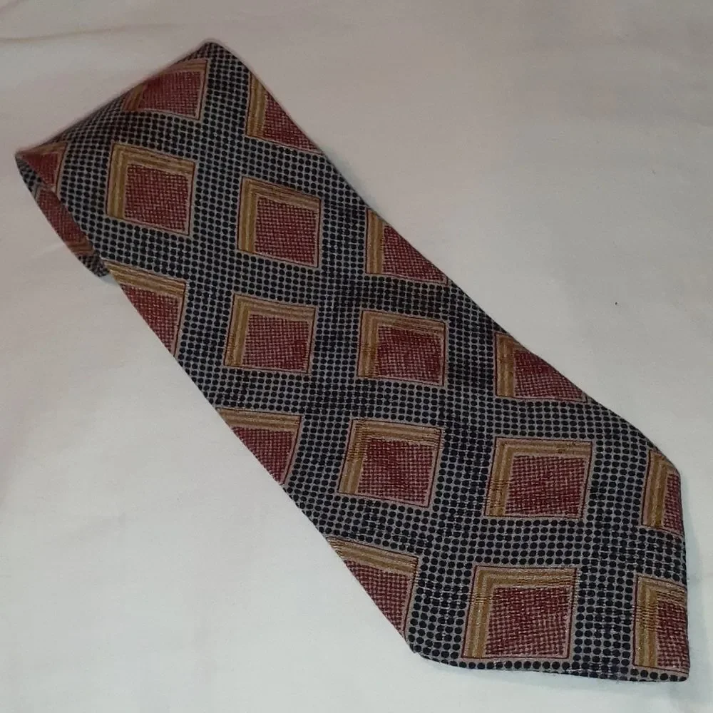 Giorgio Armani Cravatte Silk Tie Geometric Squares‎